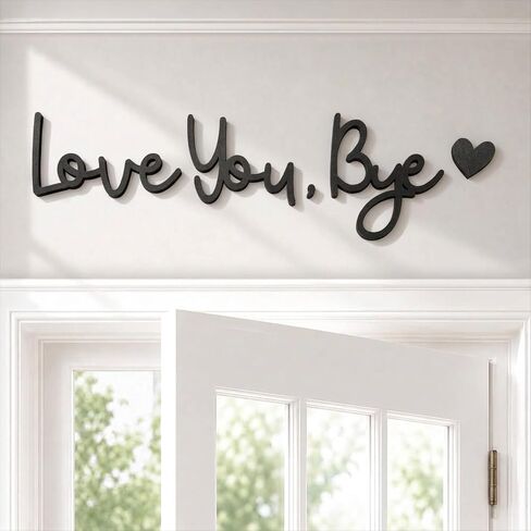علامة LOVE YOU BYE الخشبية لديكور المنزل بوهو ديكور مقاس 21.6 سم، ديكور جداري يعبر عن الحب والدفء لعائلتك، هدية فنية جدارية، ديكور باب المدخل، لعيد الشكر، عيد الحب، الذكرى السنوية in Kuwait