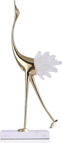 Modern Luxury Golden Crystal Copper Crane Ore Animal Birds Statue Home Decoration Accessories Living Room Soft TV Cabinet Wine Cabinet Decor (Blue B) in Kuwait