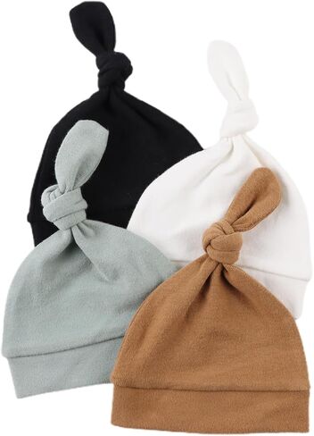 Newborn Hats for Boys Cotton Newborn Beanies Autumn Winter Infant Baby Girls Hat 0-12 Months in Kuwait