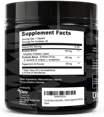 Pure By Nature Shelf Stable Probiotics for Men and Women, Supports Digestive Health, Gut Health and Immunity, Soy and Gluten-Free, 60 Vegan Capsules in Kuwait