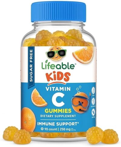 Lifeable Sugar Free Vitamin C for Kids – 250 mg – with Echinacea – Great Tasting Natural Flavor Gummy Supplement – Vegetarian GMO-Free Chewable Vitamin – for Immune Support – for Children – 90 Gummies in Kuwait