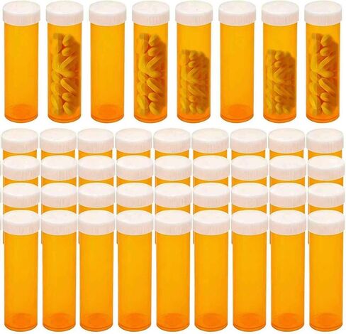 35 Pack 2.5 Dram Small Empty Medicine Pill Bottles Cases Containers Organizers with Caps for Prescription Medication in Kuwait