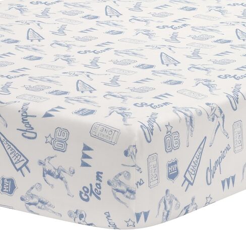 Lambs & Ivy Baby Sports 100% Cotton Fitted Crib Sheet - Football/Basketball in Kuwait
