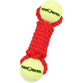 لعبة Mammoth Pet Products Flossy Chews Twister Toy مع كرة تنس - لعبة كرة حبل من القطن والبوليستر - لعبة حبل تفاعلية - حبل كلب قوي ولعبة كرة - لعبة كرة تفاعلية للكلاب، متوسطة 15 بوصة in Kuwait