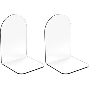MerryNine 2pcs Acrylic Bookends, Clear Book Dividers Holders, Desk Organizer, Kid Books, 7.08"*4.72" Transparent Plastic in Kuwait