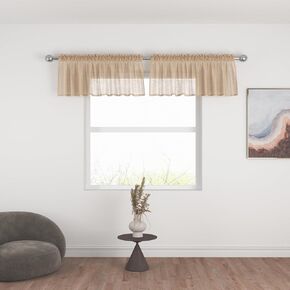 Pink Sheer Tier Curtains 16 inches Long Voile Kitchen Tiers over Sink Girls Nursery Room Cafe Curtains Bathroom Basement Short Small Mini Curtain Panels Door Half Window Curtains 2 Panels Rod Pocket in Kuwait