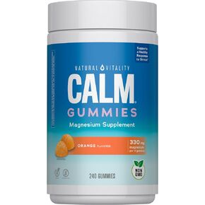 Natural Vitality Calm, Magnesium Citrate Supplement, Stress Relief Gummies, Supports a Healthy Response to Stress, Gluten Free, Vegan, Orange, 240 Gummies in Kuwait
