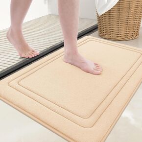 Grandaily Memory Foam Bath Mat Rug 30x20, Ultra Soft, Non-Slip and Absorbent Bathroom Rugs, Machine Wash Dry, Comfortable Bath Rug Carpet for Bathroom Floor, Tub and Shower, Black in Kuwait