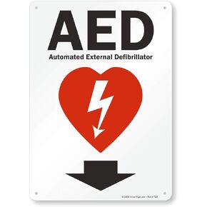 SmartSign-S-4909-EU-10 "AED - Automated External Defibrillator" Label | 7" x 10" Laminated Vinyl in Kuwait