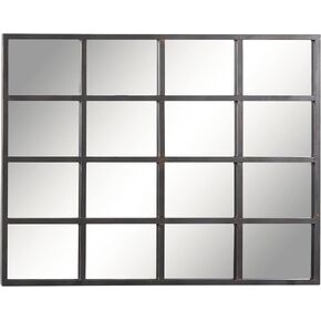 Deco 79 Metal Room Wall Mirror Arched Window Pane Entryway Mirror, Wall Mounted Mirror 24" x 2" x 48", Brown in Kuwait