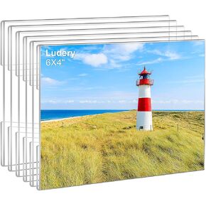 إطارات صور أكريليك Ludery مقاس 8.5 × 11، مجموعة من 6 إطارات صور شفافة للجدار، إطارات صور شفافة بدون إطار مقاس 8.5 × 11، إطارات صور معلقة عائمة مقاس 8.5 × 11 للمنزل والمدرسة والمكتب in Kuwait