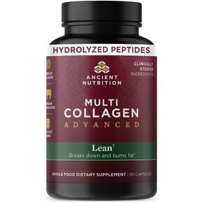 Ancient Nutrition Advanced Collagen Protein Capsules Lean with Probiotics and Vitamin C, Hydrolyzed Collagen Peptides Supports Healthy Weight Management* and Muscle Mass*, 30 Servings in Kuwait