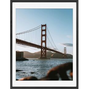 مجموعة إطارات الصور العائمة من Frametory - إطارات صور معدنية ذهبية - زجاج حقيقي - تعرض صورة واحدة مقاس 11 × 14، واثنتان مقاس 8 × 10، وأربع صور مقاس 5 × 7 بوصة لتزيين المنزل in Kuwait
