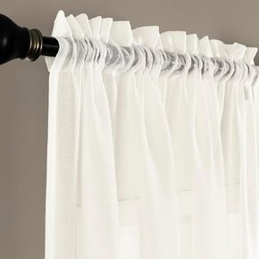 MYSTIC-HOME Sheer Curtains 95 Inches Long 2 Panels White Sheer Drapes for Living Room & Bedroom with Back Tab & Rod Pocket 108 Inch Extra Wide Sheer Curtains 95 Inches Long Soft Light Filtering in Kuwait