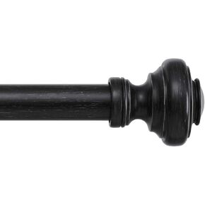 MODE Farmhouse Collection 1 1/8" Diameter Curtain Rod Set with Porch Doorknob Curtain Rod Finials and Steel Wall Mounted Adjustable Curtain Rod, Fits 144" to 240" Windows, Weathered Oak in Kuwait