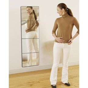 Full Length Wall Mirror Tiles,Made of Shatterproof Plexiglass Acrylic(16"x 16"x 4 Pcs) Non Glass Safety Mirror Great for Baby Kids Playroom,Bedroom,Door,Home Gym in Kuwait