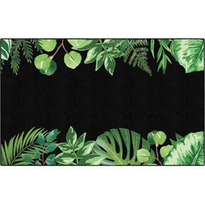 Flagship Carpets Schoolgirl Style Simply Boho Greenery Classroom Area Rug for Indoor Classroom Learning or Kid Bedroom Educational Play Mat, 5'x7'6", Black in Kuwait