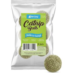 Raw Paws Catnip Balls for Cats, 6 (Pack) - Natural Catnip Ball Toy - Interactive Cat Toy for Indoor Cats - Cat Nip Balls - Catnip Licking Balls for Cats - Catnip Balls for Indoor Cats in Kuwait