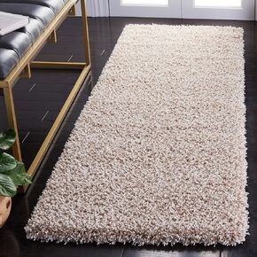 SAFAVIEH Santa Monica Shag Collection 2'3" x 11' Navy SGN725 Solid Non-Shedding Living Room Bedroom Dining Room Entryway Plush 2-inch Thick Runner Rug in Kuwait