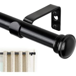 TONIAL Curtain Rod 32 to 58 Inch(2.6 to 4.8 ft), Telescoping Splicing 3/4 Drapery Rods for Windows 20 to 54 Inch, Decorative Single Rod with Small Cap Finial, Silver in Kuwait