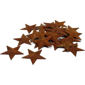 CVHOMEDECO. الديكور الريفي البدائي. زينة منزلية من Rusty Small Metal Barn Star، مقاس 7.62 سم، مجموعة من 24 قطعة in Kuwait