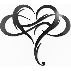 Vivegate Infinity Heart Metal Wall Decor, Unique Infinity Heart Wall Decor Love Sign Plaque Steel Art Geometric Wall Decor Set Cut Out for Outside in Kuwait