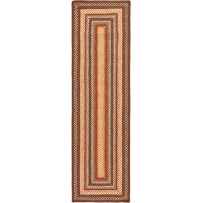 SAFAVIEH Washable Rug Outdoor Braided Collection - 2' x 3', Brown & Multi, Handmade & Reversible, Non-Shedding & Easy to Clean, Ideal for Entryway, Patio, Kitchen, Mudroom, Front Door (BRD313A) in Kuwait