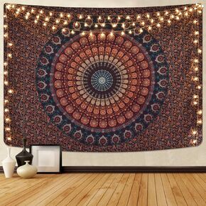 Lyacmy Bohemian Mandala Tapestry Hippie Tapestries Psychedelic Peacock Boho Tapestry Wall Hanging for Bedroom (36.02 x 48.03 inches) in Kuwait