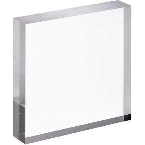 CiaoHER 12in Square Acrylic Cube Display Block, 1in Thickness | Clear Polished, Pedestal Stand Riser, Solid Base, 12" x 12" x 1", 1 Pack in Kuwait