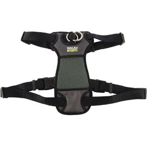 سرج كلابمبطَّن ذو وصلة أمامية، مكتوب عليه عبارة «Walk Right!‎», Large - 24"-38" girth, Black in Kuwait
