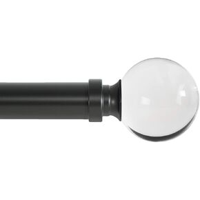 Ivilon Drapery Treatment Window Curtain Rod - Acrylic Ball 1 inch Pole. 28 to 48 Inch. Black in Kuwait