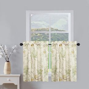 Leeva Kitchen Window Tier for Dining Room Classic Blue, Energy Saving Decorative Small Windows Tiers Curtains and Drapes for Studio Bedroom, 2 Panels, 30 x 36 in Kuwait
