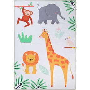 SUPERIOR City Cruise Non-Slip Kids Area Rug, Colorful Rugs for Boys and Girls Bedroom Decor, Playroom, Classroom, Cute Play Kids Essentials, Baby Nursery Rugs - 6ft x 9ft, Ivory Multicolor in Kuwait