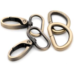 Oval Ring Swivel Lobster Claw Clasps, 10 Set Keychain Clasp Oval Ring Swivel Snap Hooks for Strap Bag Purse Landyard Craft (Gunmetal,1") in Kuwait