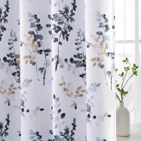 H.VERSAILTEX Floral Curtains 63 Inches Long Printed Pattern Room Darkening Curtains for Bedroom Rod Pocket Window Treatment Curtains, 2 Panels, Classical Floral Grey and Turquoise in Kuwait