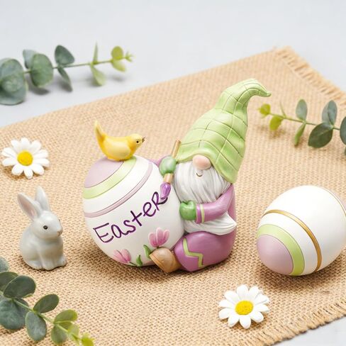 Newman House Studio Easter Decorations Family Bunny Figurines Spring-Decor - Resin Sitting Bunny Mom with Kids Tabletop Decorations for Home Farmhouse 3.5 * 1.5 * 4.5 inch in Kuwait