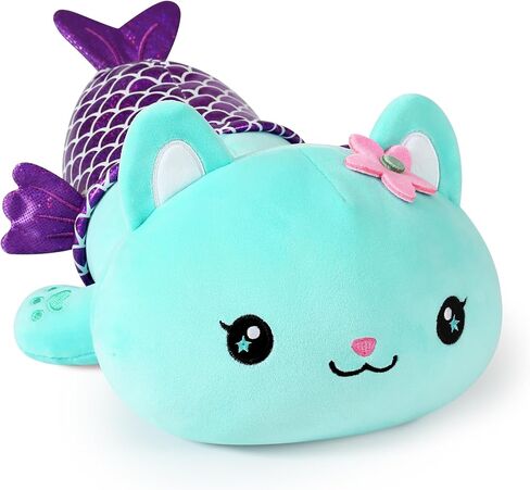 Onsoyours Cute Kitten Mermaid Plush Toy Stuffed Animal Kitty Soft Mermaid Cat Plush Pillow for Kids (Pink Cat Mermaid, 12") in Kuwait