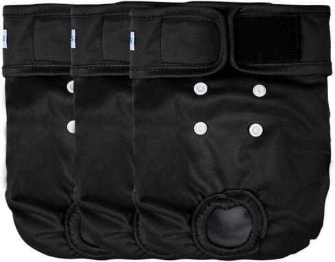 Leekalos Reusable Washable Dog Diapers Female (3 Pack) - Highly Absorbent Doggie Diapers - Size Adjustable Puppy Diapers for Dog Period Panties (Small, Flora) in Kuwait