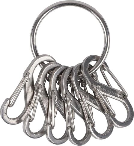 Nite Ize KRGA-A1-R3 Key Ring with 5 MicroLock Carabiners, Small, Assorted Aluminum Locking in Kuwait