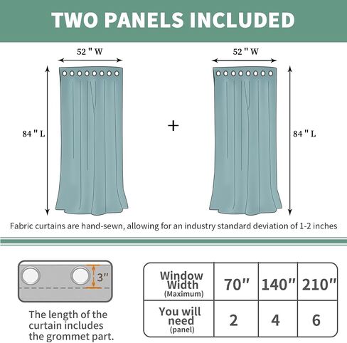 ستائر QUEMAS من الكتان الطبيعي بطول 63 بوصة لوحتين، ستائر نافذة من الكتان السميك من الكتان الصناعي شبه الشفاف، ستائر تصفية الضوء المحايدة لغرفة النوم/غرفة الطعام، كل منها بعرض 52 بوصة in Kuwait