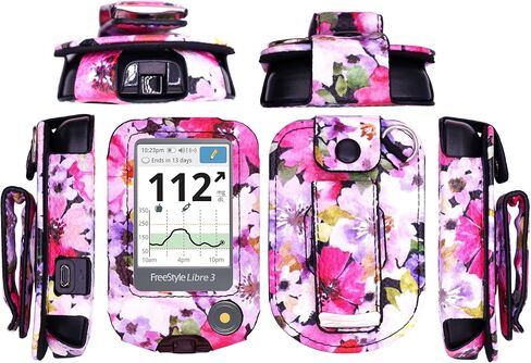 Designed Fitted Leather Case W/Screen Protector (Lanyard Included) for Freestyle Libre 3,Freestyle Libre 2,Freestyle Libre 14 Day(BFL/7) in Kuwait
