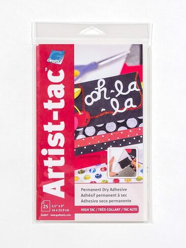 Grafix Artist-Tac Dry Transfer Adhesive Dots - 11"x17" Sheet of Permanent Micro Adhesive Dots are A Quick, Mess-Free Mounting Option for Arts,Papercrafts,School Projects,Stationary,Pack of 25 Sheets in Kuwait