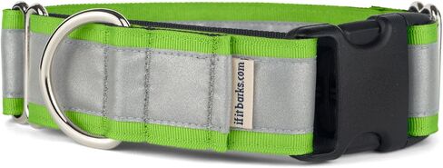 If It Barks - طوق مارتينجال عاكس مقاس 1.5 بوصة مع مشبك سريع الإغلاق للكلاب - قابل للتعديل - صنع في الولايات المتحدة الأمريكية - قوي ومتين ومريح - مثالي للتدريب - يناسب معظم السلالات - متوسط، وردي in Kuwait