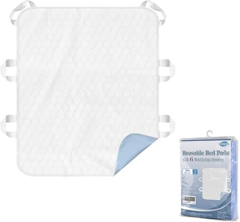 Washable Bed Pads with 10 Sturdy Handles 40"×72" Extra Large Reusable Underpads 4-Layers Leakproof Chucks Pads Washable for Incontinence (Grey,1 Pack) in Kuwait