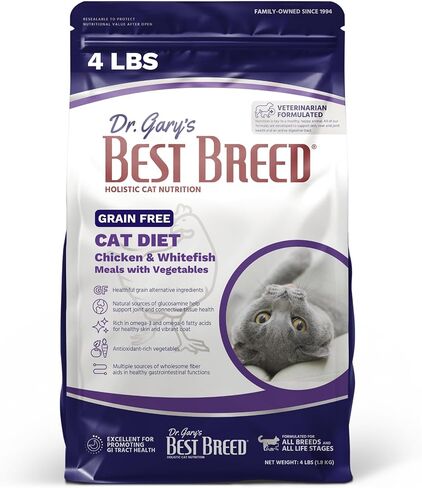 Best Breed Grain Free Cat Diet Made in USA [Natural Dry Cat Food for All Ages] - 4lbs. in Kuwait
