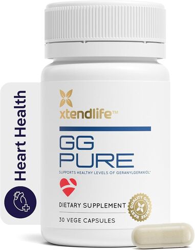 Xtendlife GG Pure - for Cardio Health and Healthy Aging, Contains GG to Help Prevent statins from lowering CoQ10, 30 vege Capsules (1 Month Supply) in Kuwait