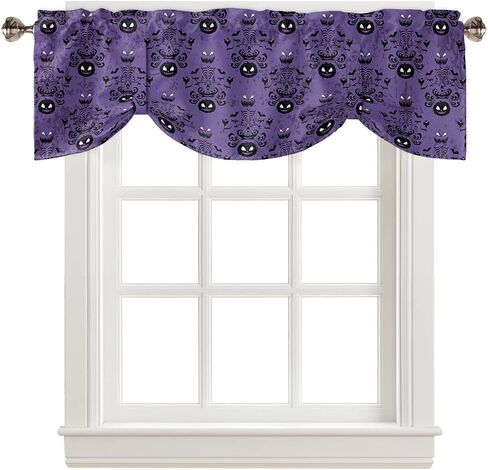 Window Curtains Valance Rod Pocket Curtain Drapery for Living Room Kitchen Bathroom, Ombre Textured Turquoise Purple, Soft&Washable Small Window Treatment Valances, Lavender Teal, 1 Panel, 54x18inch in Kuwait