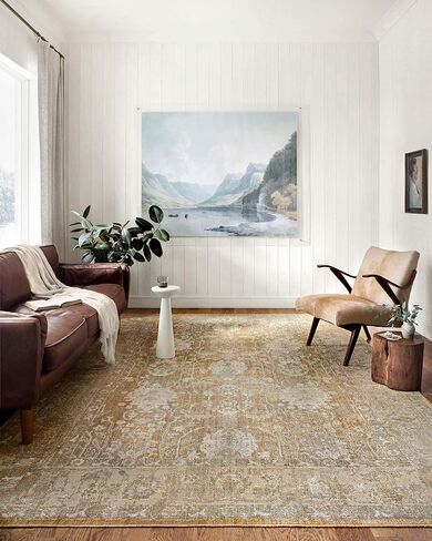 Loloi Chris Loves Julia x Rosemarie Collection ROE-03 Sand/Lagoon 9'-0" x 12'-0" Area Rug in Kuwait
