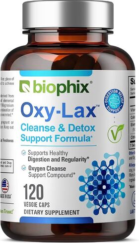 biophix Oxy-Lax 750 mg 120 Vcaps - Natural Magnesium Oxide Oxygen Based Colon Cleanse Gentle Laxative Supports Healthy Digestive Tract Regularity… in Kuwait