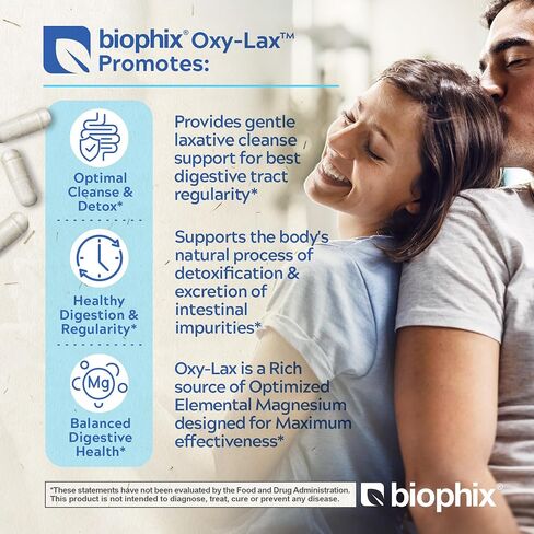 biophix Oxy-Lax 750 mg 120 Vcaps - Natural Magnesium Oxide Oxygen Based Colon Cleanse Gentle Laxative Supports Healthy Digestive Tract Regularity… in Kuwait